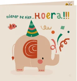 By-Bora -Karte mit Umschlag / Hurra-Elefant- Kuscheltiere < 15 Euro