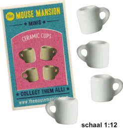 Het muizenhuis Das Mäusehaus / vier Tassen / Maßstab 1:12- Puppenhaus Und Mäusehaus|Essen / Food