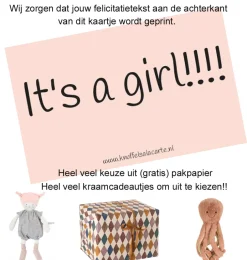 Glückwunschkarte Es ist ein Mädchen- Kuscheltiere < 15 Euro