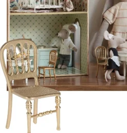 Maileg Goldener Stuhl von für die Mäuse.- Puppenmöbel Und Zubehör|Puppenhaus Und Mäusehaus