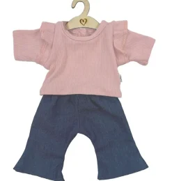 Hollie -Kleidungsset für Gordi-Puppen / Schlagjeans mit rosa Hemd- Gordi Puppenkleidung|Mädchen