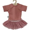 Hollie -T-Shirt und Tüll-Tutu/Rock für die Gordi-Puppen in der Farbe Altrosa- Gordi Puppenkleidung|Paola Reina Gordi Babypuppen