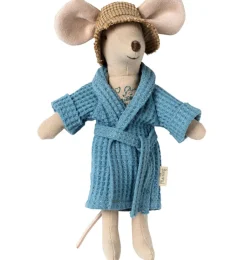Maileg Bademantel Vater Maus Dusty Blue- Kleidung Für Die Maileg-mäuse|Puppenhaus Und Mäusehaus
