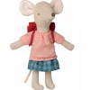 Maileg Big Sister Dreirad Maus mit roter Tasche- Maileg Big Sister Mäuse, Kleidung Und Zubehör|Mädchen