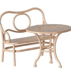 Maileg Café-Set für die Mäuse / blassrosa / Tisch mit Bank- Puppenmöbel Und Zubehör|Puppenhaus Und Mäusehaus