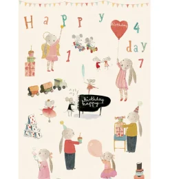 Maileg Geschenkpapier Happy Day- Kuscheltiere < 15 Euro
