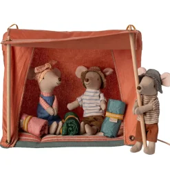 Maileg Happy Camper Zelt für die Mäuse / orange / Kollektion 2025- Puppenmöbel Und Zubehör|Puppenhaus Und Mäusehaus