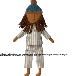 Maileg Jungle Friends Löwe mit Pyjama und Strickmütze- Jungen|Mehr Stofftiere
