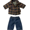 Maileg Kleidungsset Vater Maus / Kariertes Hemd und Jeans- Kleidung Für Die Maileg-mäuse|Puppenhaus Und Mäusehaus