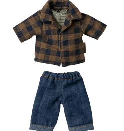 Maileg Kleidungsset Vater Maus / Kariertes Hemd und Jeans- Kleidung Für Die Maileg-mäuse|Puppenhaus Und Mäusehaus
