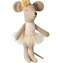 Maileg kleine Schwester Ballerina-Maus / gebrochenes Weiß- Puppenhaus Und Mäusehaus|Mädchen