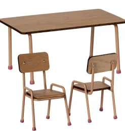 Maileg Set Tisch mit zwei Stühlen für die Mäuse / dunkles Pulver- Puppenmöbel Und Zubehör|Puppenhaus Und Mäusehaus