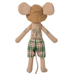 Maileg Strandmaus Papa in Cabin de Plage- Puppenhaus Und Mäusehaus|Maileg Vater Und Mutter Maus / Opa Und Oma Maus