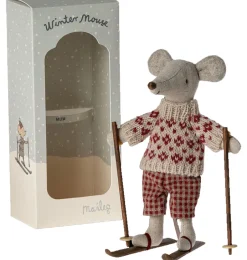 Maileg Wintermaus mit Skiset / Muttermaus- Puppenhaus Und Mäusehaus|Maileg Vater Und Mutter Maus / Opa Und Oma Maus