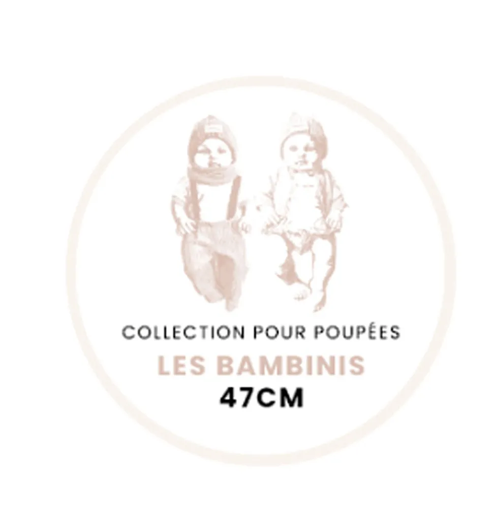 Minikane Bambinis – Ensemble mit langen Ärmeln, Andréa et bonnet und nid d'abeille pétale- Minikane Collection Les Bambinis.|Puppenunterwäsche