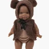 Minikane Ensemble Bonnet Orso et Gilet Bouclette Chocolat für Gordi Poppen- Gordi Puppenkleidung|Minikane Puppen, Möbel Und Accessoires