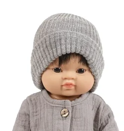 Minikane Gordi-Puppen und Bambinis graue Strickmütze Marius- Gordi Puppenkleidung|Minikane Puppenkleidung Für Gordis, Gordi Debout, Amigas, Babys, Les Minis & Peque