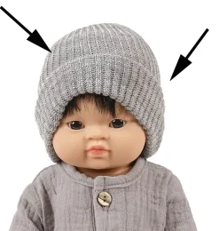 Minikane Gordi-Puppen und Bambinis graue Strickmütze Marius- Gordi Puppenkleidung|Minikane Puppenkleidung Für Gordis, Gordi Debout, Amigas, Babys, Les Minis & Peque