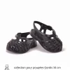 Minikane schwarze Plastiksandalen für Gordi Puppen / Strandschuhe- Puppenmöbel Und Zubehör|Puppenschuhe / Puppenstiefel / Hausschuhe / Sandalen