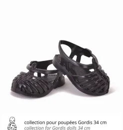 Minikane schwarze Plastiksandalen für Gordi Puppen / Strandschuhe- Puppenmöbel Und Zubehör|Puppenschuhe / Puppenstiefel / Hausschuhe / Sandalen