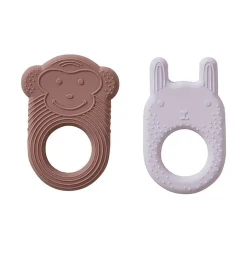 OYOY Set mit zwei Beißringen Nelson & Ling Ling Baby Teether- Beißspielzeug Und Badespielzeug