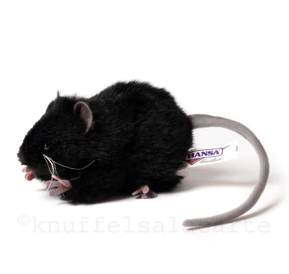 Hansa knuffels Schwarze Ratte Kuscheltier Hansa 12 cm- Jungen|Kuscheltiere < 15 Euro