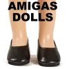 Minikane Schwarze Schuhe für die Amigas-Puppen- Amigas Puppenkleidung Und Schuhe|Puppenschuhe / Puppenstiefel / Hausschuhe / Sandalen